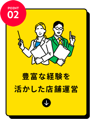 POINT02:豊富な経験を活かした店舗運営